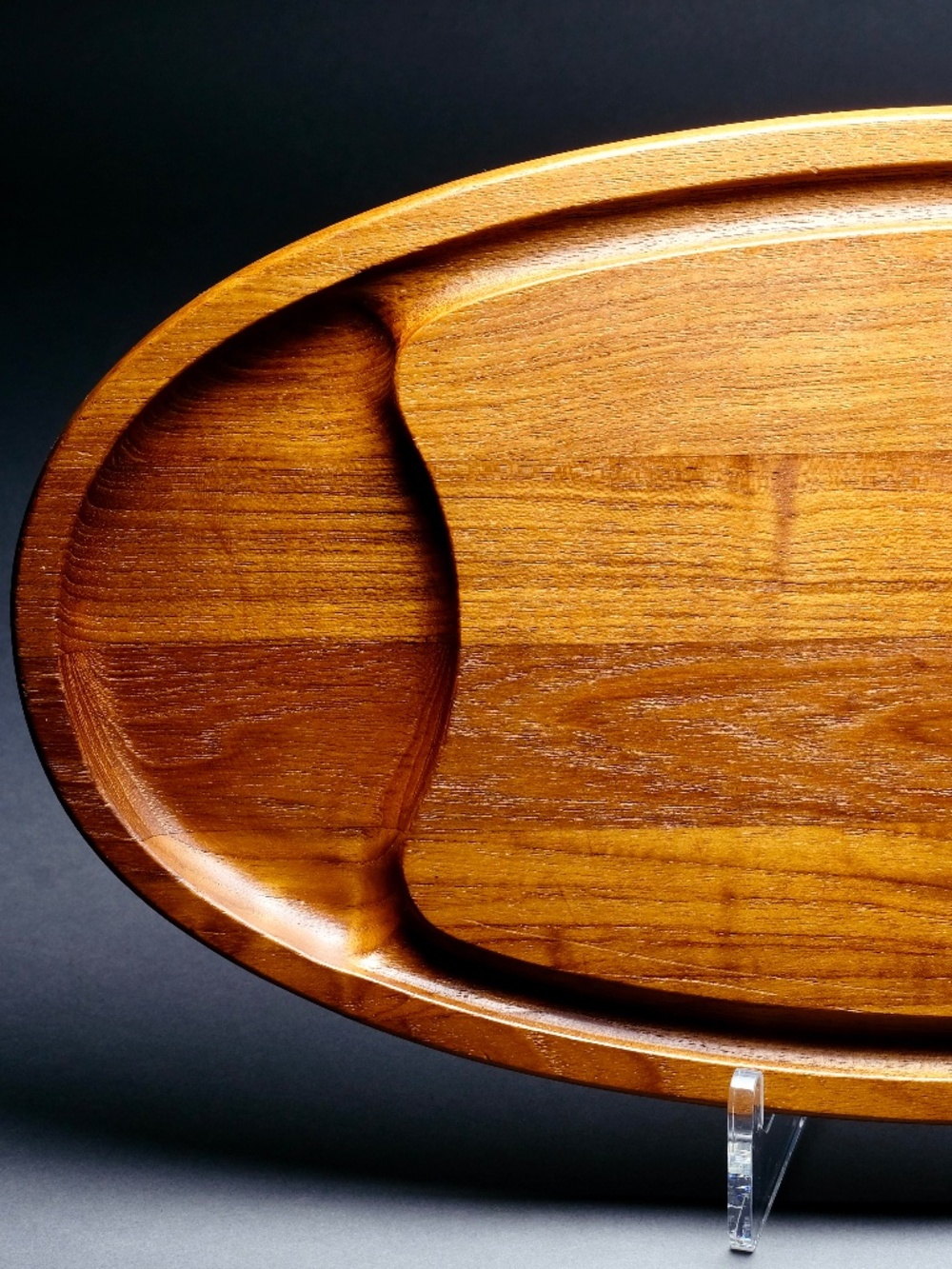 Vtg Dansk Oval Teak JHQ Cutting Board Made in Denmark